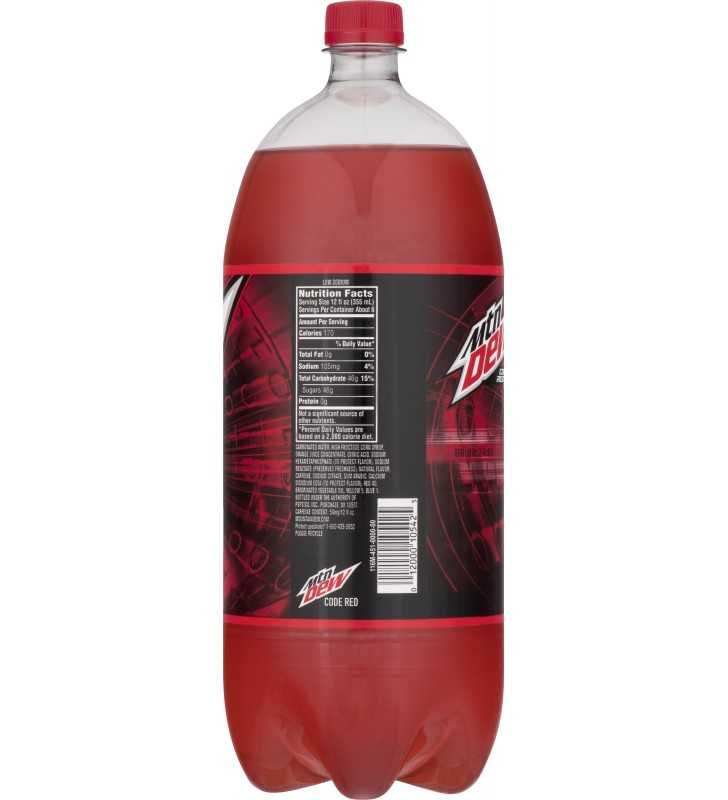 Mountain Dew Code Red Cherry Flavor Soda 2L Plastic Bottle