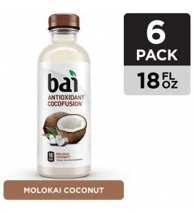 Bai Coconut Flavored Water, Molokai Coconut, Antioxidant Infused Drinks, 18 Fluid Ounce Bottle, 6 count