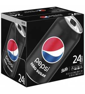 Pepsi Zero Sugar, 12 oz Cans, 24 Count